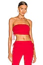 view 1 of 4 Meghan Ruched Knit Tube Top in Cherry Red