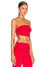 view 2 of 4 Meghan Ruched Knit Tube Top in Cherry Red