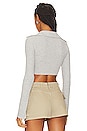 view 3 of 4 Brayden Cropped Thermal Top in Heather Gray
