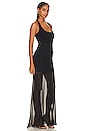view 2 of 3 Ruched Woven Mix Tank Gown in Black