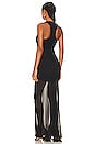 view 3 of 3 Ruched Woven Mix Tank Gown in Black