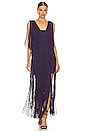 view 4 of 4 Plunging Fringe Gown in Plum