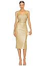 view 1 of 4 Disco Knit Fringe Dress in Met Gold