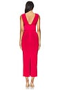view 3 of 3 Draped Fringe Plunge Gown in Rio Red