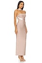 view 2 of 3 Reverse Halter Sequin Bandage Gown in Bare