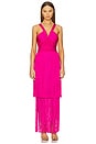 view 4 of 4 MAXIVESTIDO CON CAPAS MARGARET in Magenta