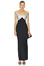 view 1 of 4 The Metallic Bonnie Gown in Black Silver Combo