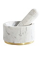 view 1 of 1 Simple Marble and Brass Mortar and Pestle in White