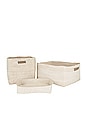 view 1 of 4 Essential Woven Storage Set Of 3 in White