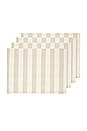 view 1 of 4 Essential Striped Set Of 4 Placemats in Ivory & Flax