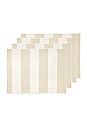 view 3 of 4 Essential Striped Set Of 4 Placemats in Ivory & Flax