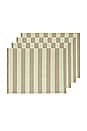 view 1 of 4 Essential Striped Set Of 4 Placemats in Olive & Sage