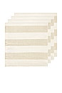 view 2 of 3 Essential Striped Set Of 4 Dinner Napkins in Ivory & Flax
