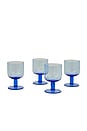 view 1 of 3 Simple Seeded Glassware Set Of 4 in Blue