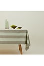 view 3 of 4 Essential Striped Tablecloth in Sage & Olive
