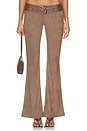 view 1 of 6 Viviane Suede Pant in Chocolate
