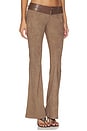 view 2 of 6 Viviane Suede Pant in Chocolate