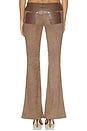 view 5 of 6 Viviane Suede Pant in Chocolate
