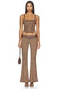 view 6 of 6 Viviane Suede Pant in Chocolate