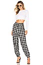 view 4 of 4 PANTALON COBAIN in Black & White Tartan