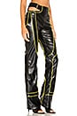 view 2 of 4 Nora Faux Leather Pant in Black & Yellow