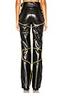 view 3 of 4 Nora Faux Leather Pant in Black & Yellow