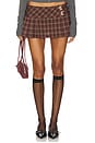 view 1 of 6 Roux Mini Skirt in Burgundy Plaid