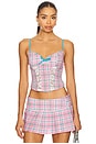 view 1 of 5 Claire Corset in Pink Plaid