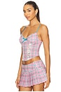 view 2 of 5 Claire Corset in Pink Plaid