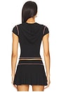 view 3 of 4 Cap Sleeve Blare Hoodie Top in Black