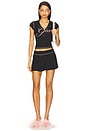 view 4 of 4 Cap Sleeve Blare Hoodie Top in Black