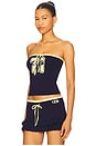 view 2 of 4 Michelle Tube Top in Navy & Yellow
