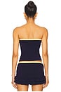 view 3 of 4 Michelle Tube Top in Navy & Yellow