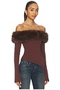 view 2 of 4 Off Shoulder Top in Brown