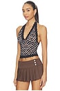 view 2 of 5 Gem Halter Top in Black Polka Dot