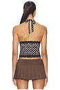 view 3 of 5 Gem Halter Top in Black Polka Dot