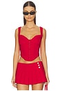 view 1 of 4 Bri Corset Top in Rich Red