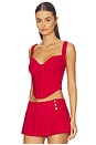 view 2 of 4 Bri Corset Top in Rich Red