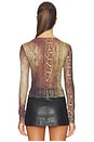 view 3 of 4 Izar Long Sleeve Top in Brown Snake