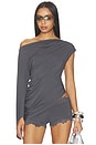 view 1 of 5 Violette Asymmetrical Top in Grey