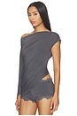 view 3 of 5 Violette Asymmetrical Top in Grey