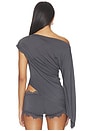 view 4 of 5 Violette Asymmetrical Top in Grey