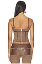 view 4 of 4 Viviane Suede Corset Top in Chocolate