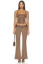 view 5 of 4 Viviane Suede Corset Top in Chocolate
