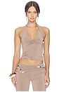 view 1 of 5 Rhea Halter Top in Taupe
