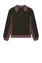view 1 of 4 Relax Zip Up Polo Sweater in Mauve & Occher Green