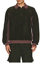 view 3 of 4 Relax Zip Up Polo Sweater in Mauve & Occher Green