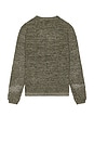 view 1 of 4 Solid Crochet Crewneck Sweater in Moss Grey