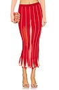view 1 of 6 Pleating Maxi Skirt in Peach Red