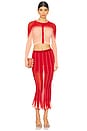 view 5 of 6 Pleating Maxi Skirt in Peach Red